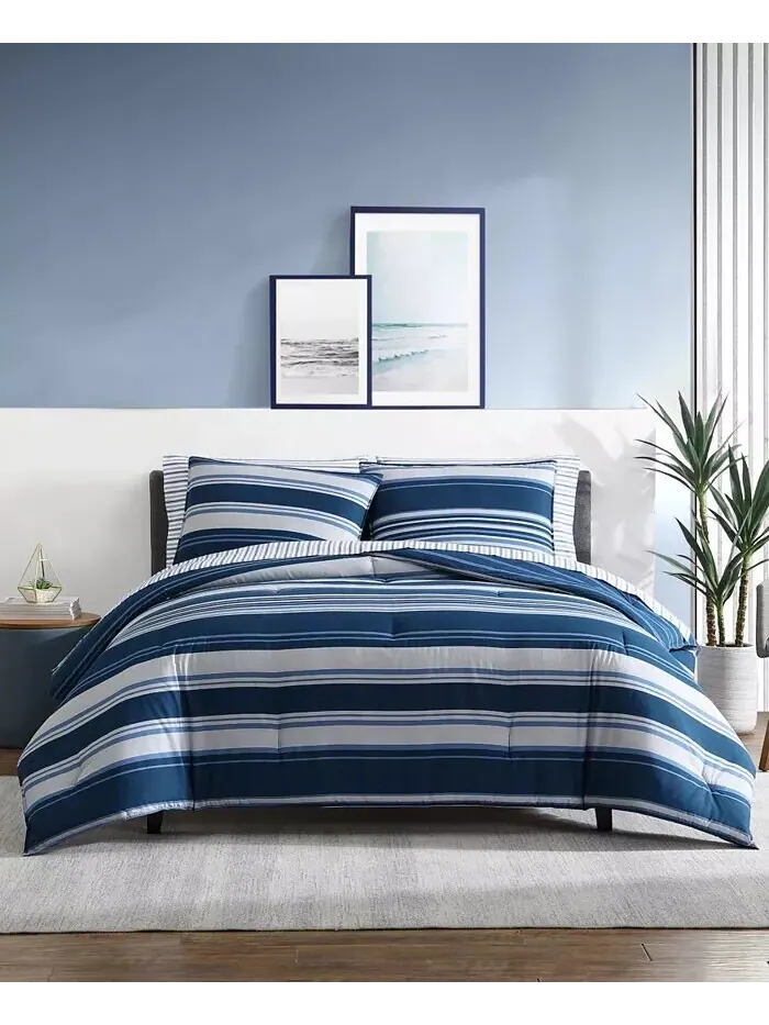 Двусторонний комплект одеял Lakeview из 2 предметов, Twin/Twin XL Nautica — изображение 2 из 8, серый синий