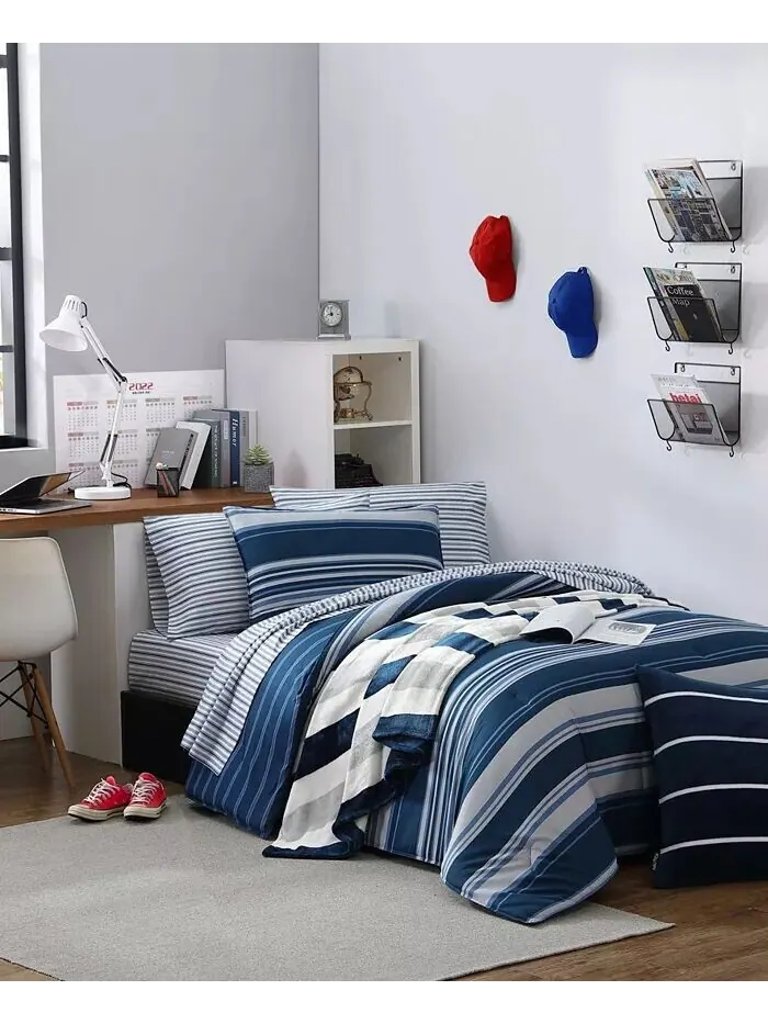 Двусторонний комплект одеял Lakeview из 2 предметов, Twin/Twin XL Nautica — изображение 7 из 8, серый синий