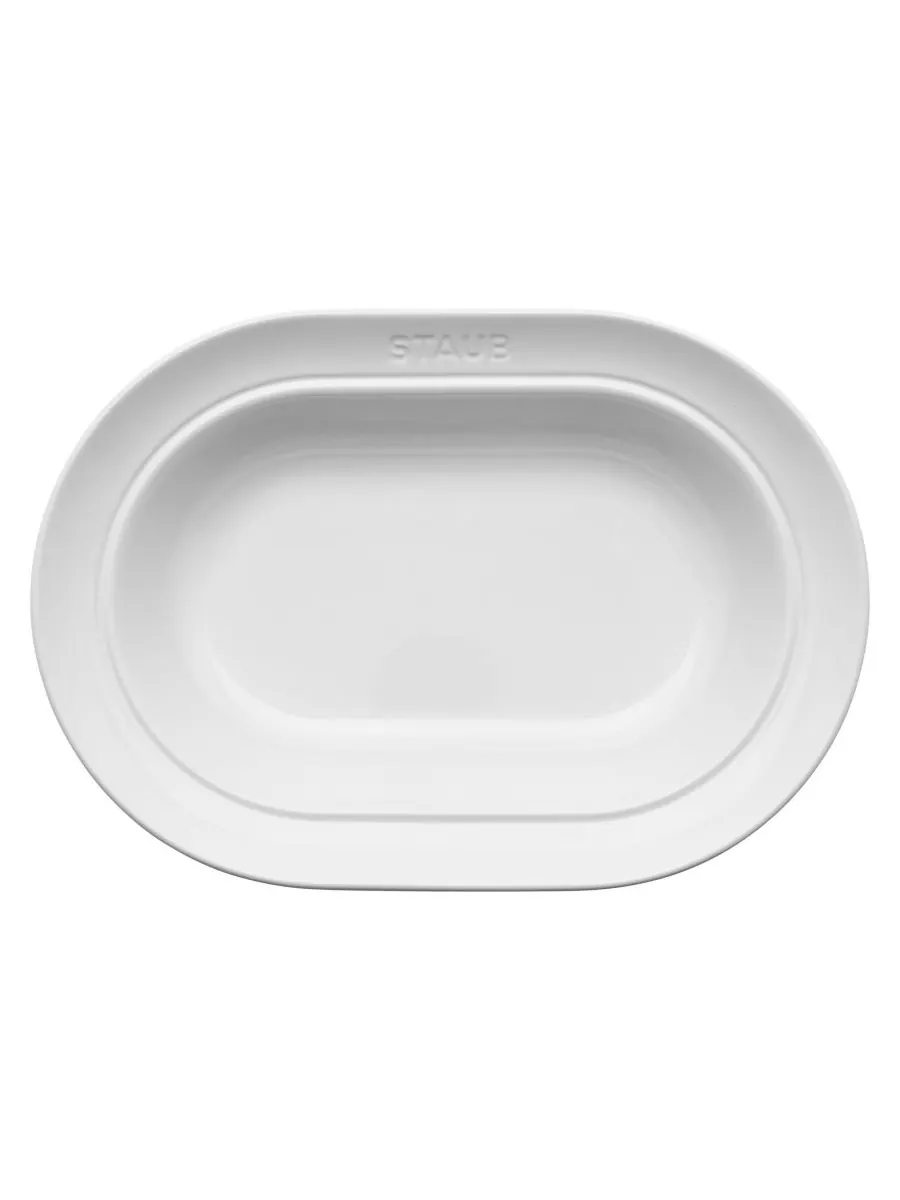 Овальное сервировочное блюдо, 10 дюймов Staub — изображение 2 из 4, белый