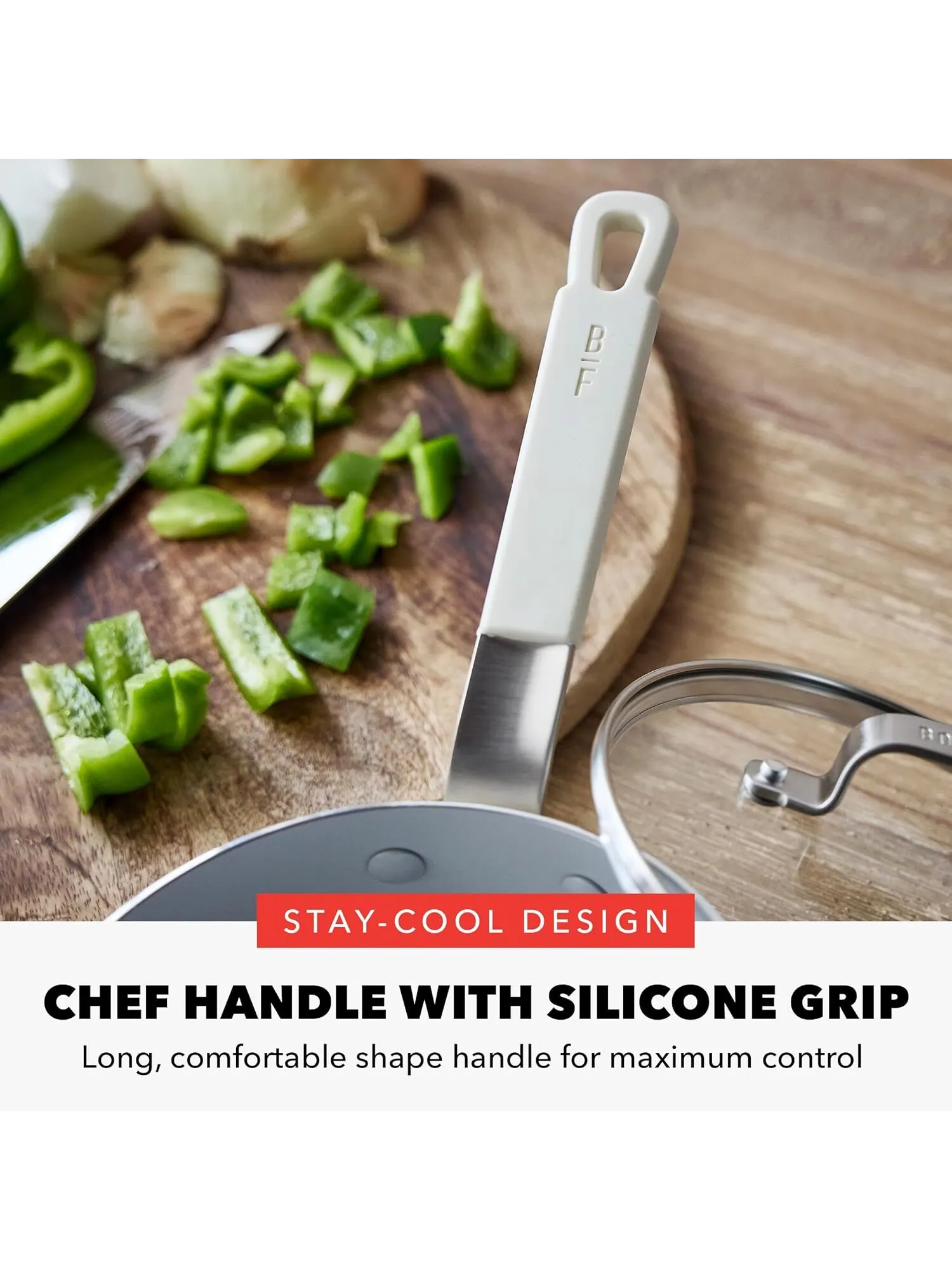 Сковорода GreenPan x Bobby Flay Ceramic Nonstick, 20 см — изображение 5 из 8, бежевый