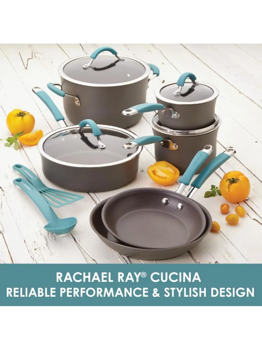 Антипригарная сковорода Cucina диаметром 14 дюймов Rachael Ray — изображение 2 из 5, синий