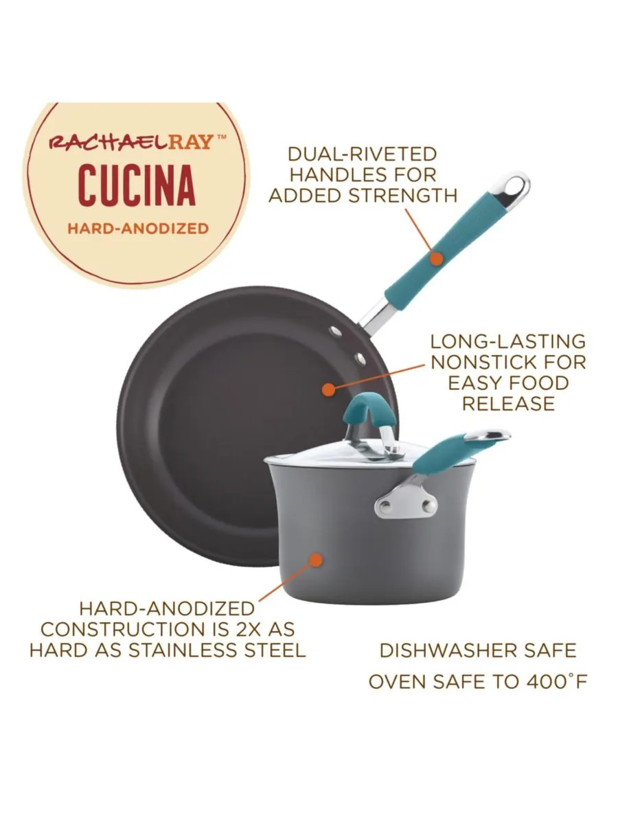 Антипригарная сковорода Cucina диаметром 14 дюймов Rachael Ray — изображение 4 из 5, синий