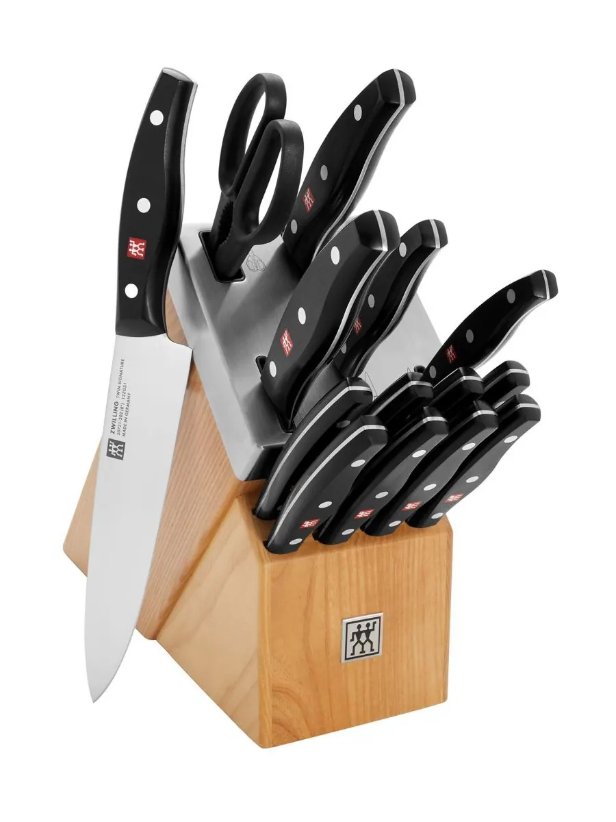 Набор ножей самозатачивающихся ZWILLING Twin Signature, 15 предметов, светло-дерево/ясень