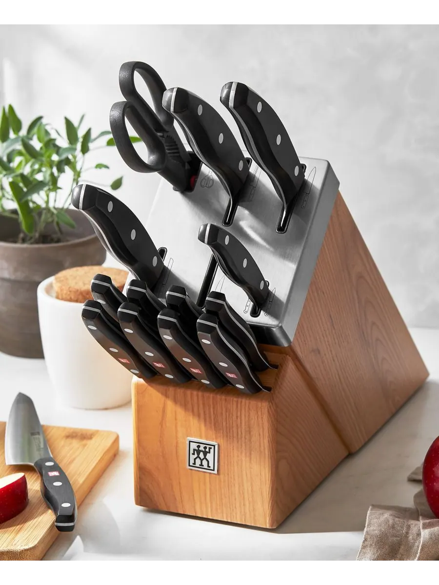 Набор ножей самозатачивающихся ZWILLING Twin Signature, 15 предметов, светло-дерево/ясень — изображение 4 из 4, прозрачный