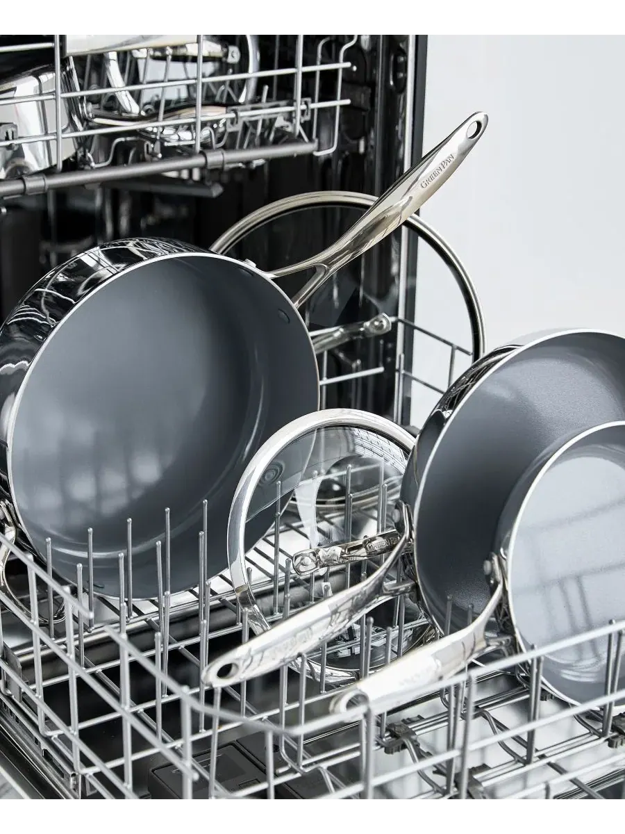 Сковорода-вок с крышкой GreenPan Valencia Pro Ceramic, 30 см — изображение 9 из 9, серебристый
