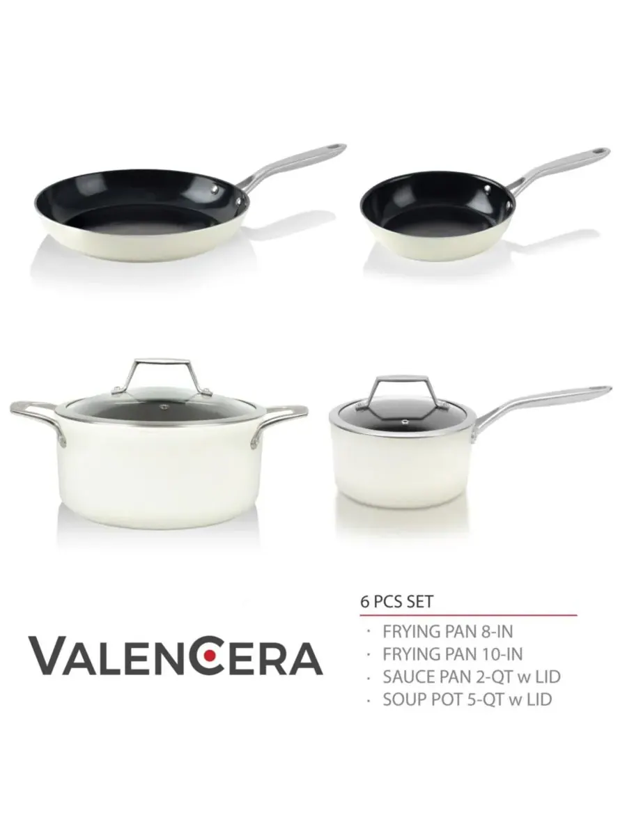 Набор посуды из 6 предметов ValenCera Techef — изображение 2 из 7, белый