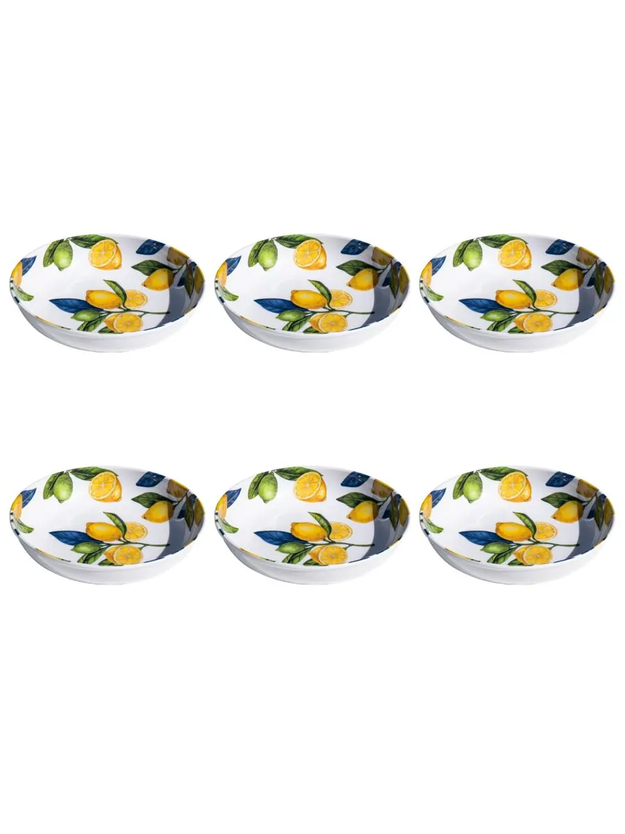 Набор из 6 низких мисок Lemon Orchard, рассчитанных на 6 персон Abode Homewares