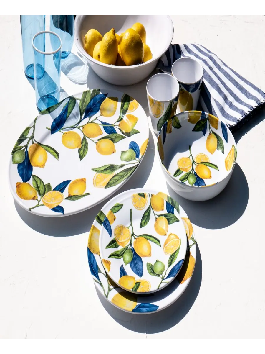 Набор из 6 низких мисок Lemon Orchard, рассчитанных на 6 персон Abode Homewares — изображение 3 из 4, желтый
