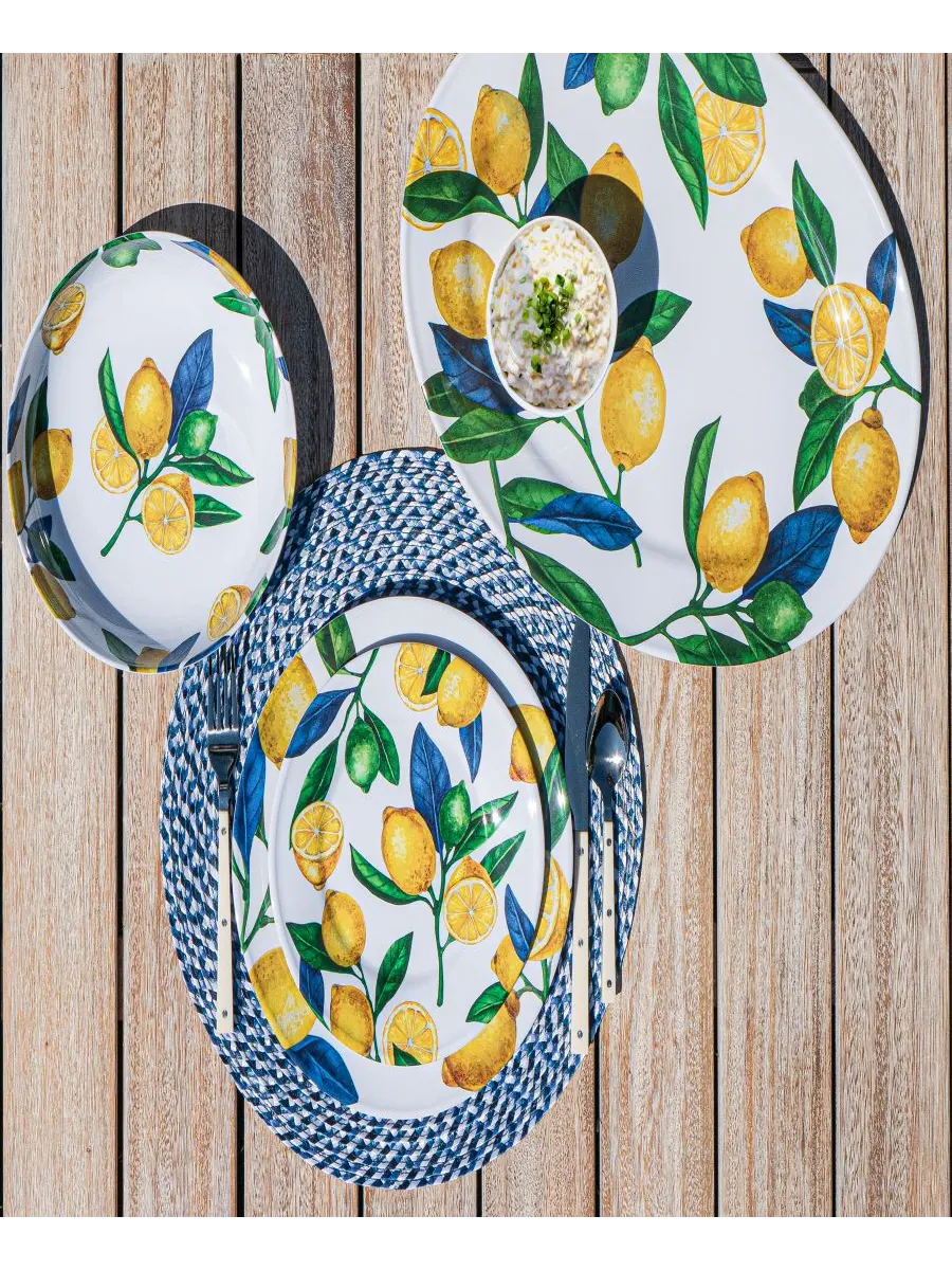 Набор из 6 низких мисок Lemon Orchard, рассчитанных на 6 персон Abode Homewares — изображение 4 из 4, желтый