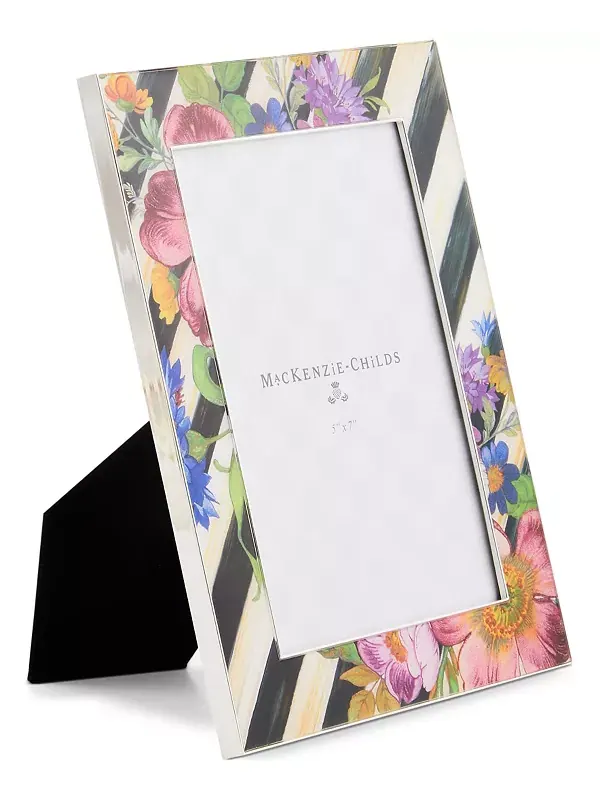 Посеребренная рамка Flower Market, 5" x 7" Mackenzie-Childs — изображение 2 из 3, мульти
