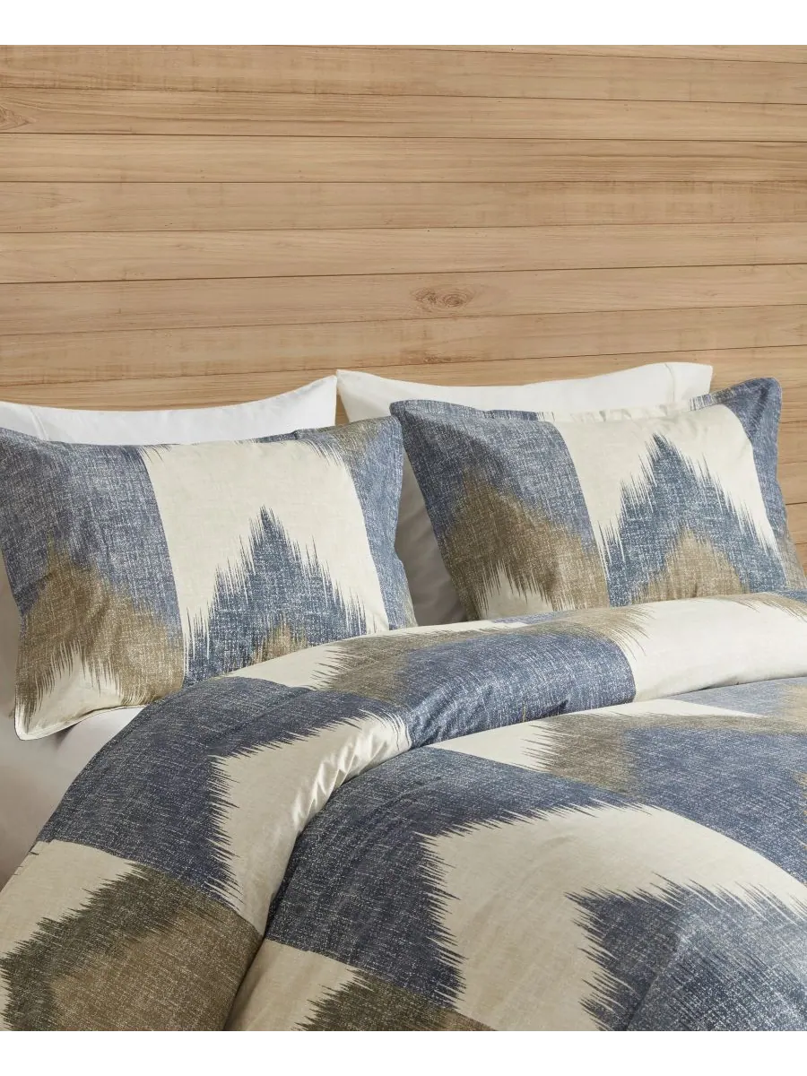 Двустороннее одеяло Alpine Chevron Stripe, размер Full/Queen INK+IVY — изображение 3 из 10, темно-синий