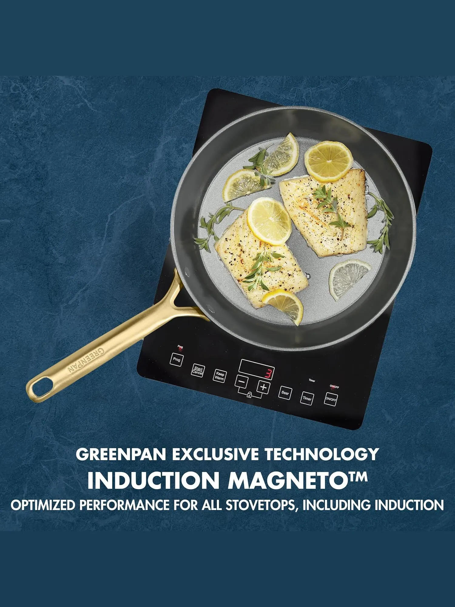 Набор посуды GreenPan GP5 Hard Anodized, 15 предметов — изображение 3 из 11, синий