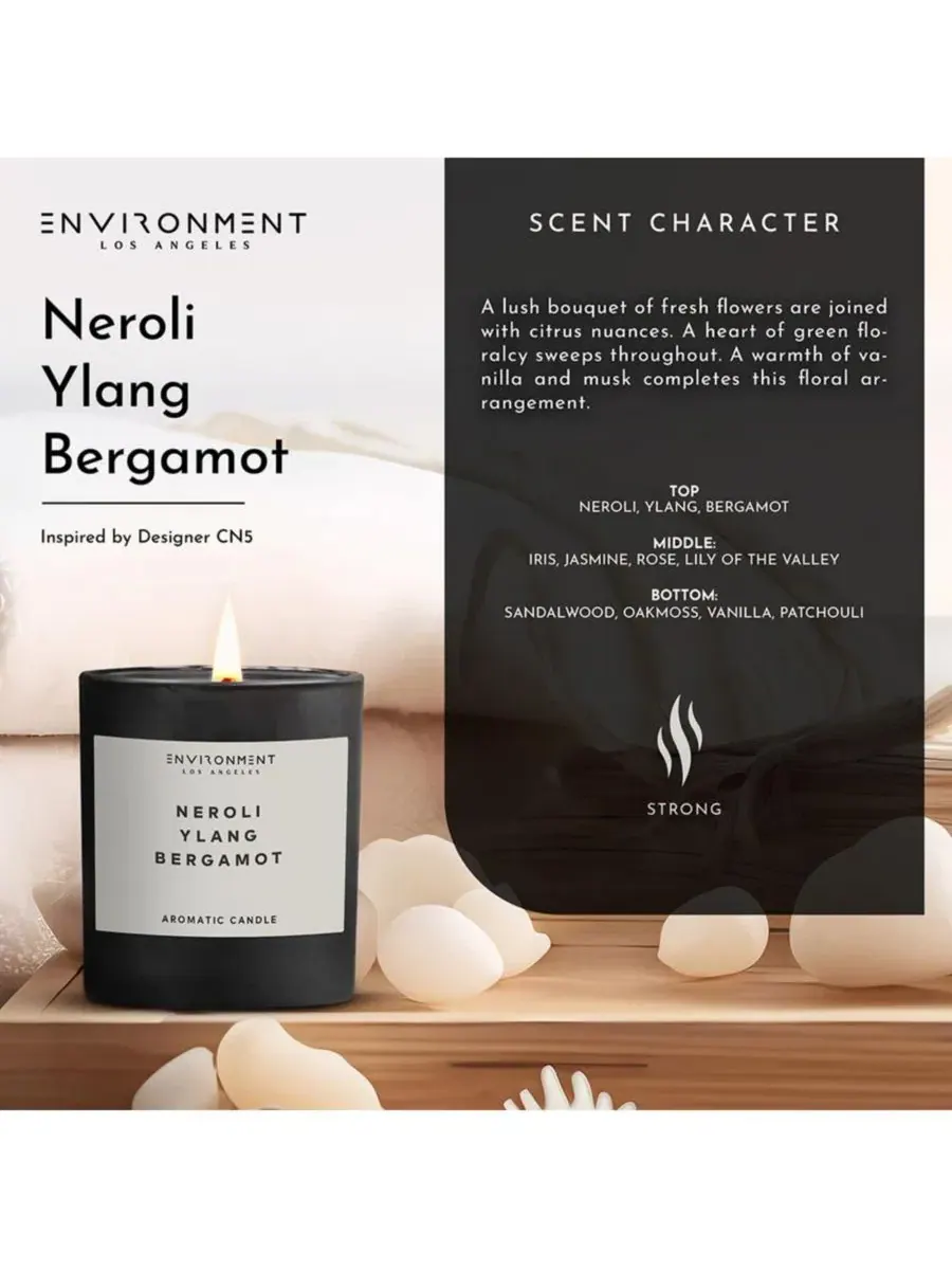 Ароматическая свеча 8 унций с запахом Neroli | Ylang | Bergamot ENVIRONMENT — изображение 3 из 3, нет цвета