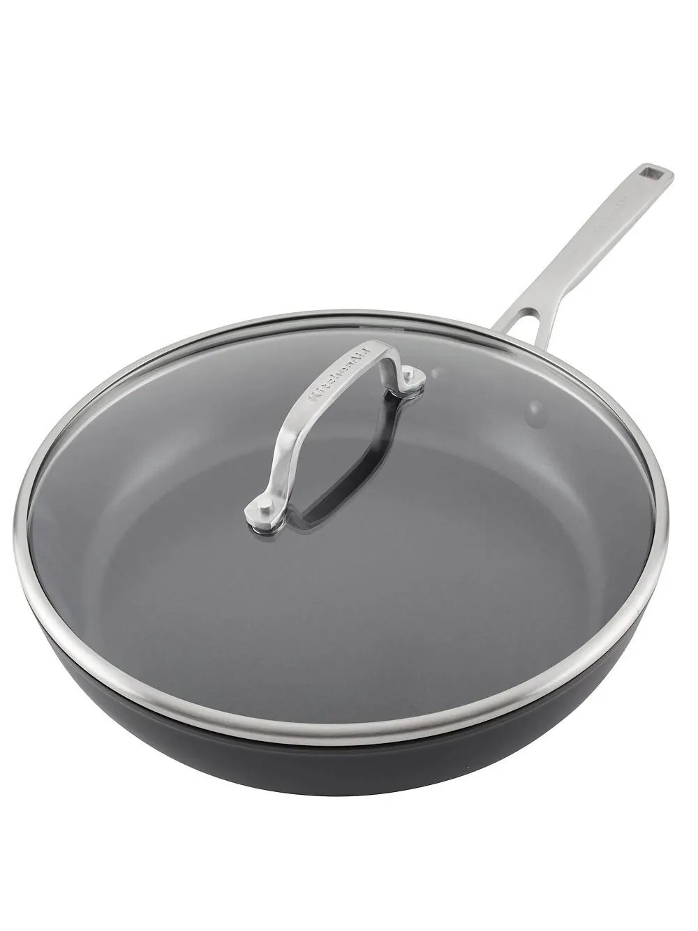 Сковорода с крышкой KitchenAid Hard-Anodized Induction Nonstick, 31 см — изображение 2 из 9, черный