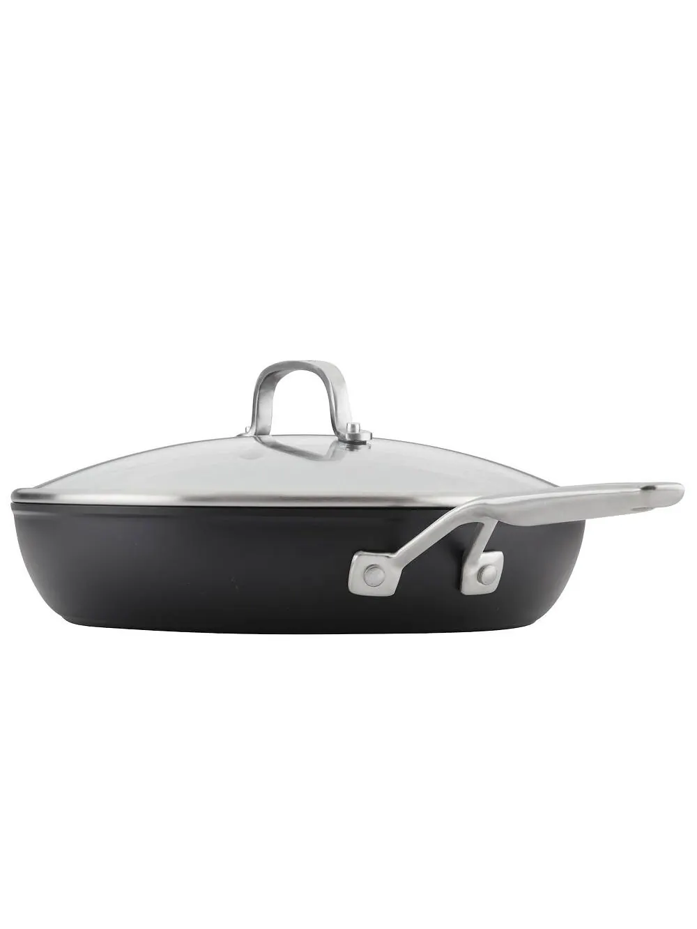 Сковорода с крышкой KitchenAid Hard-Anodized Induction Nonstick, 31 см — изображение 3 из 9, черный