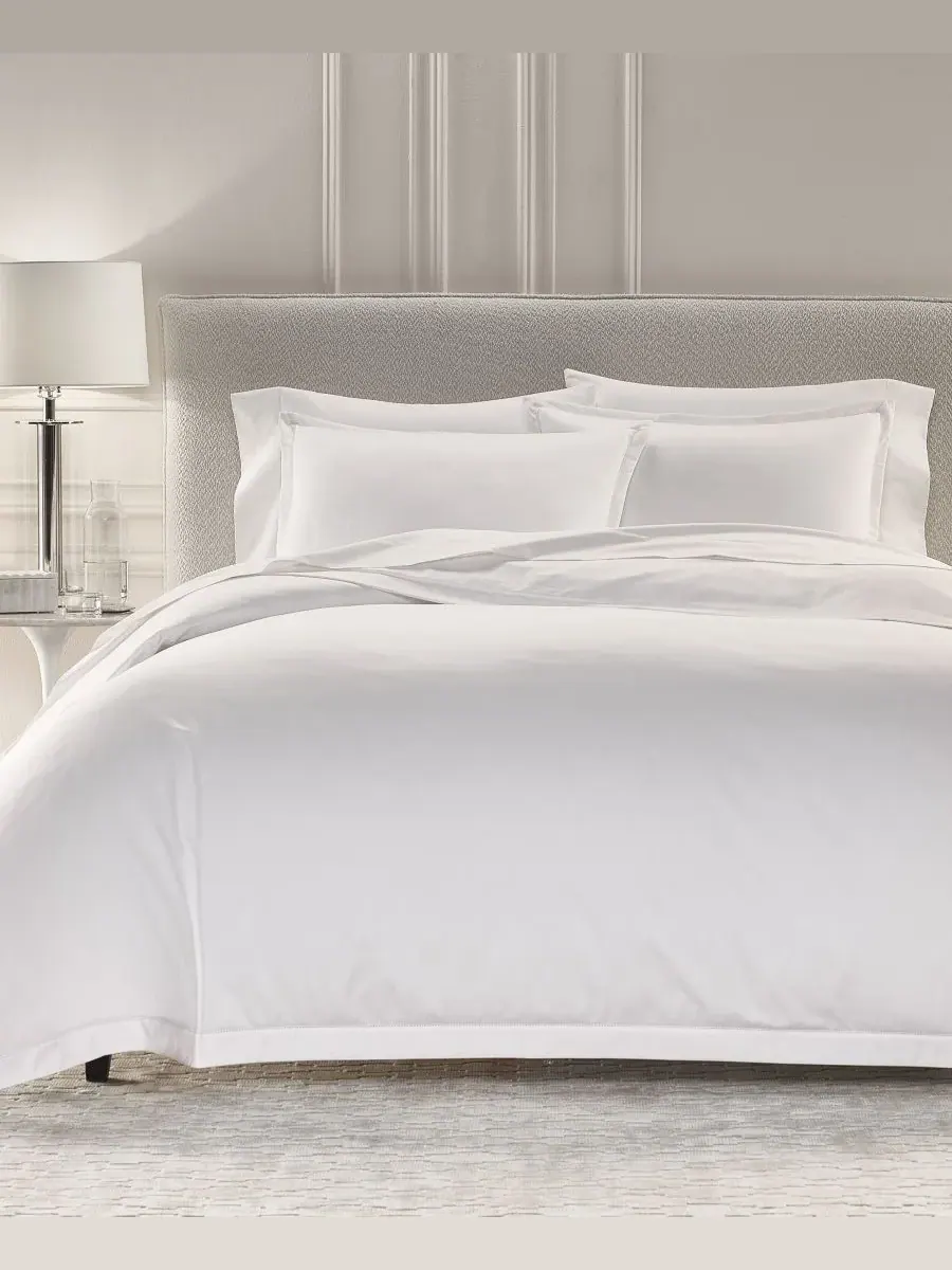 Пододеяльник из 100% хлопка Supima с плотностью 680 нитей, размер Full/Queen Hotel Collection — изображение 3 из 4, белый