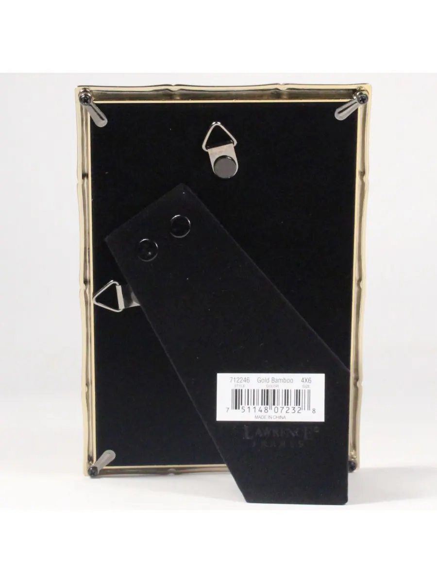 Lawrence Frames Золотистая металлическая фоторамка с бамбуковым орнаментом - 4 x 6 дюймов — изображение 3 из 3, золото