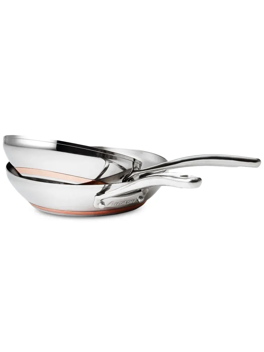 Французские сковороды Nouvelle Copper из нержавеющей стали, 8 и 24 см Anolon, нержавеющая сталь — изображение 2 из 4