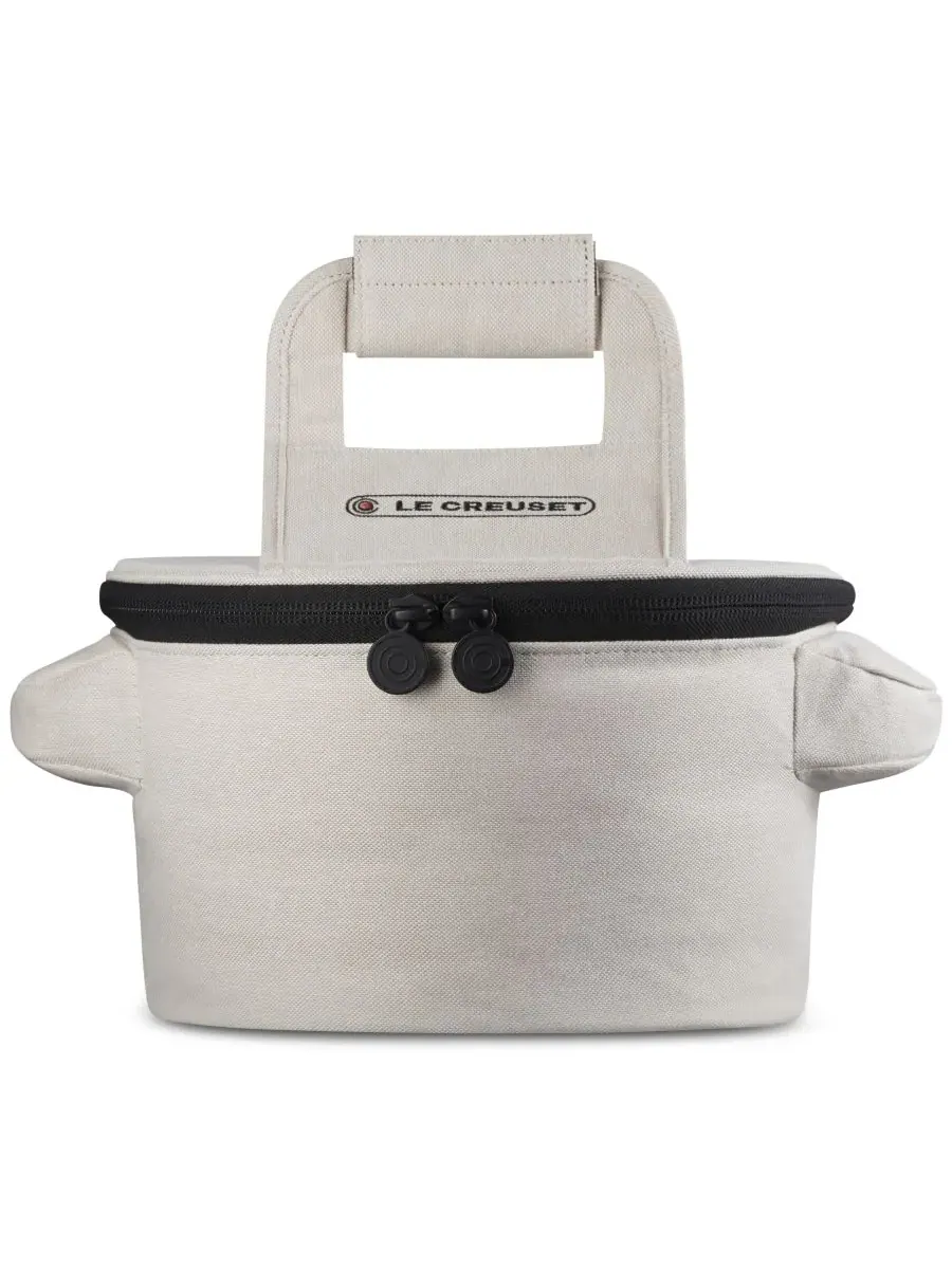 Круглая холщовая сумка-тоут в виде чугунной кастрюли Le Creuset — изображение 3 из 6, экру