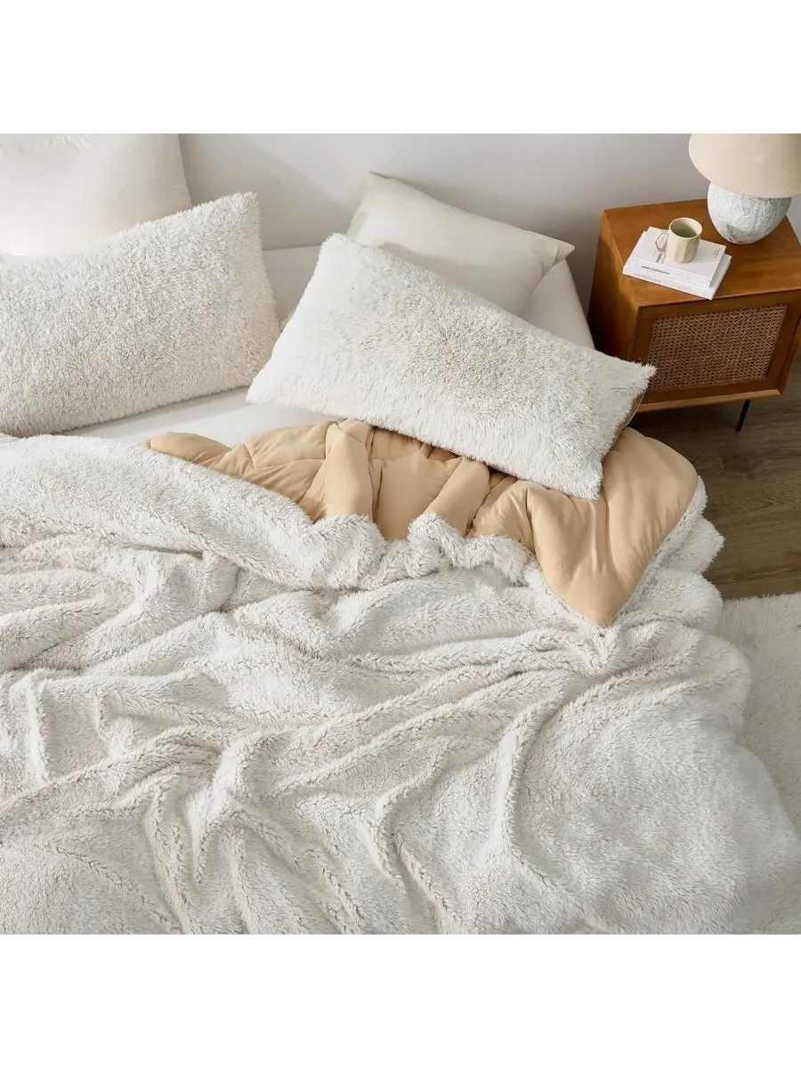 Одеяло Oversized с совой и костром — изображение 2 из 2, белый бежевый