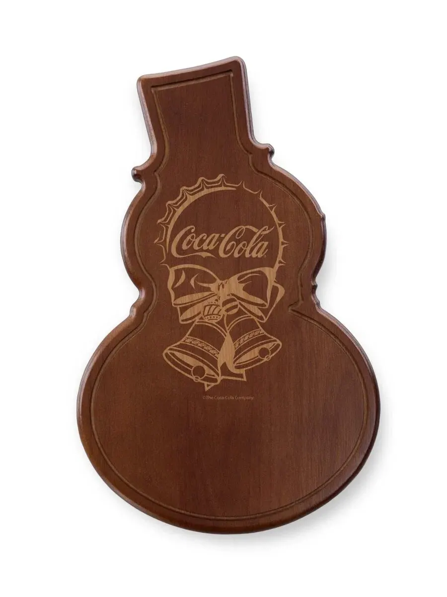 Разделочная доска для сыра с ножом, 33 см, Coca-Cola Snowman Toscana — изображение 6 из 7, коричневый