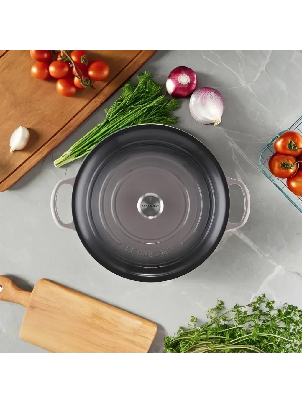 Кастрюля круглая Le Creuset Signature, 12 л, 34 см — изображение 8 из 9, устрица
