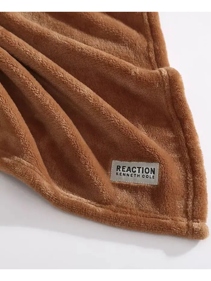 Твердое ультрамягкое плюшевое флисовое одеяло Kenneth Cole Reaction — изображение 12 из 15, черный