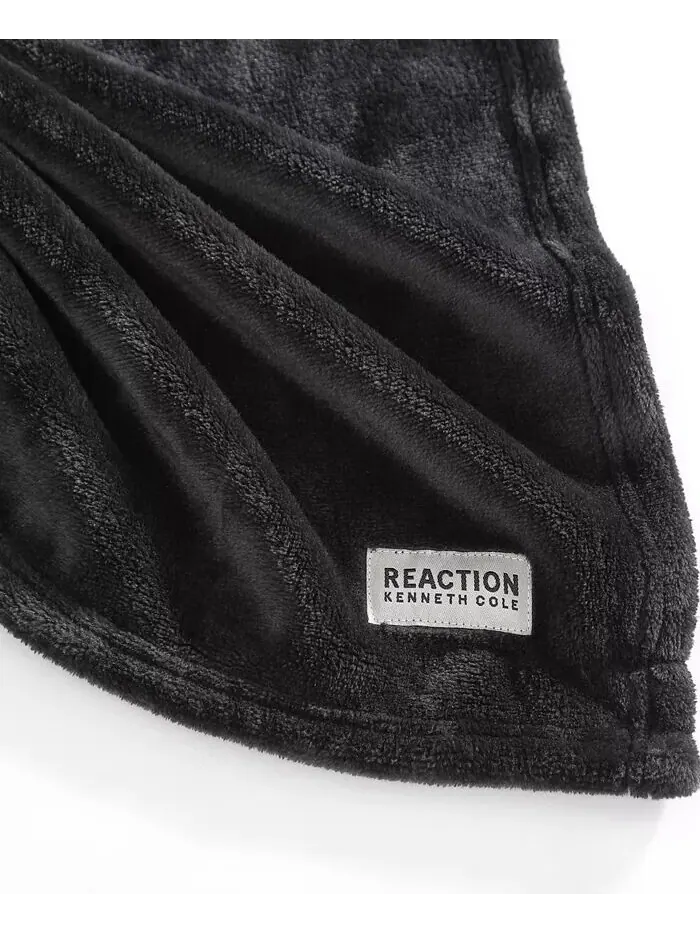 Твердое ультрамягкое плюшевое флисовое одеяло Kenneth Cole Reaction — изображение 6 из 15, черный