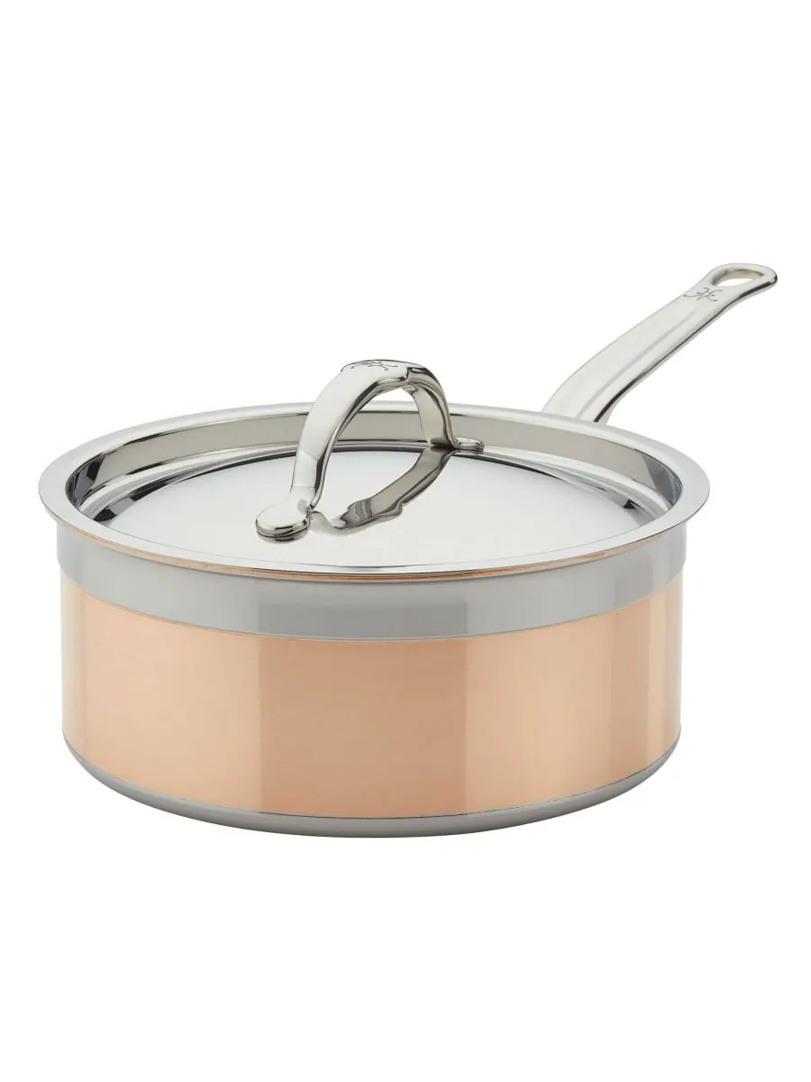 Hestan Медная индукционная кастрюля CopperBond объемом 3 кварты с крышкой