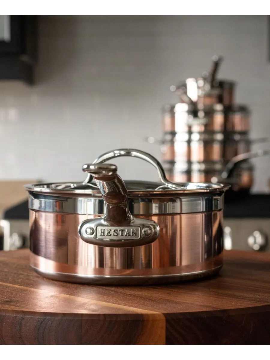 Hestan Медная индукционная кастрюля CopperBond объемом 3 кварты с крышкой — изображение 5 из 7, медь