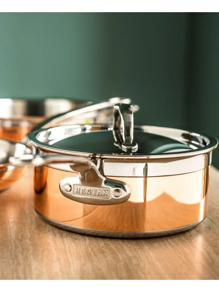 Hestan Медная индукционная кастрюля CopperBond объемом 3 кварты с крышкой — изображение 6 из 7, медь