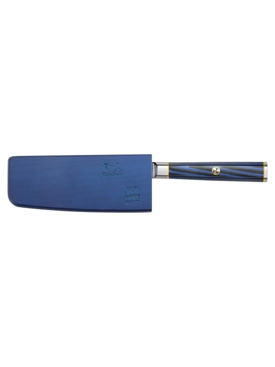 Нож Santoku серии Kita 18 см с ножнами Cangshan — изображение 2 из 4, синий