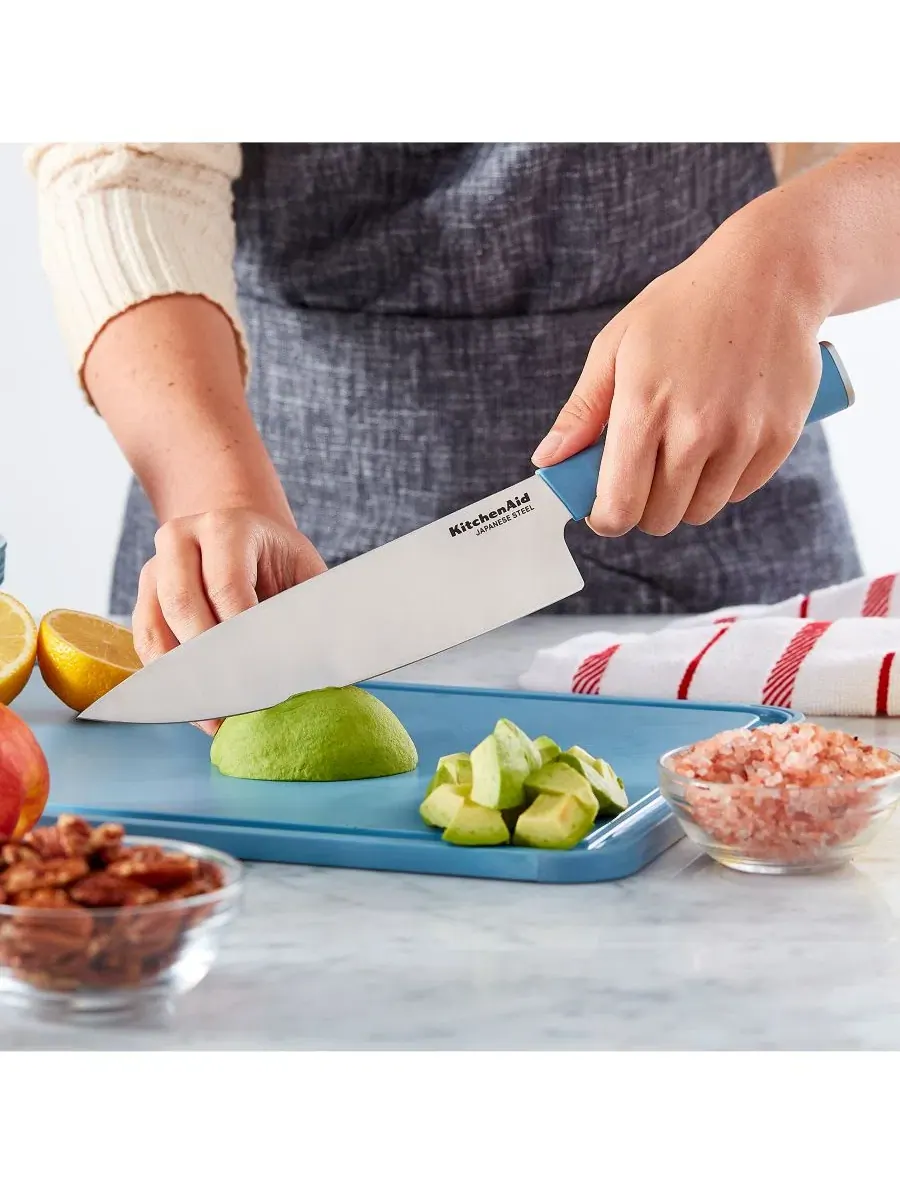 Набор ножей 7 предметов с подставкой и точилкой KitchenAid — изображение 5 из 6, синий