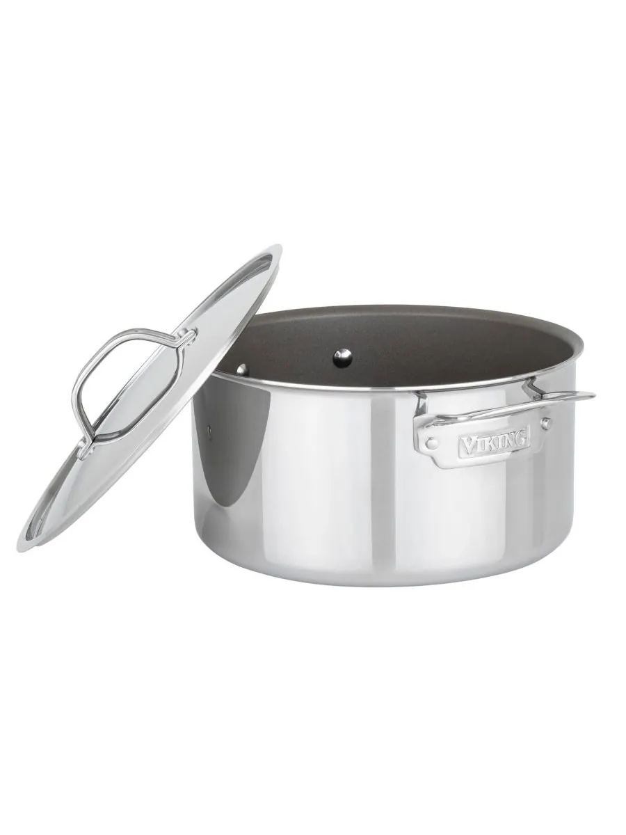 Чугунная кастрюля Pure Glide из нержавеющей стали объемом 6 кварт (около 1,8 литра) Viking — изображение 3 из 7, серебряный