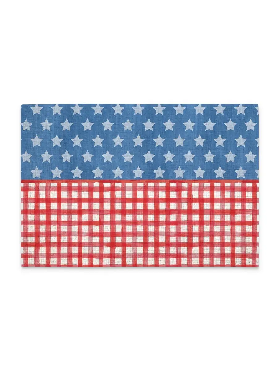 Набор из 4 салфеток под тарелки Old Glory Gingham Premier из ткани в клетку Counterart — изображение 8 из 8, мульти
