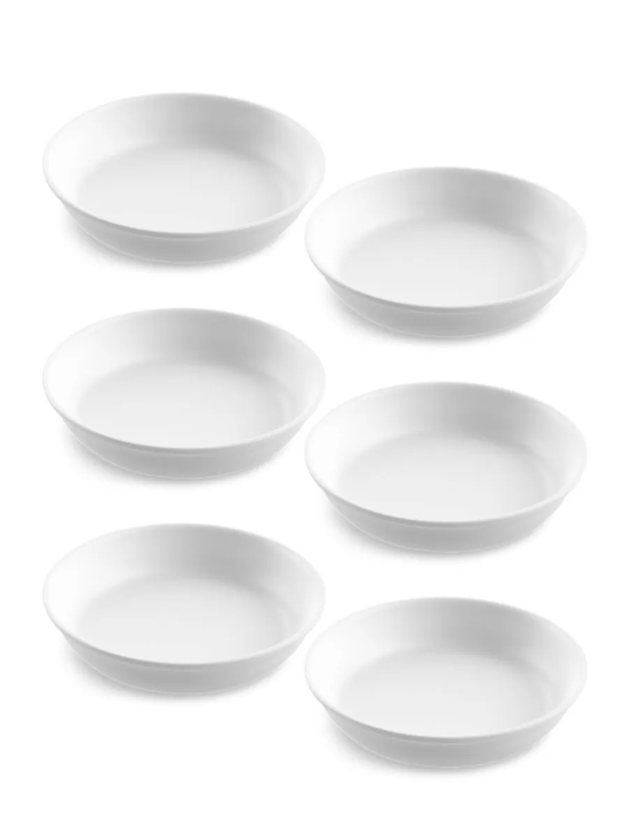 Набор из 6 низких мисок из меламина с матовой кромкой Abode Homewares