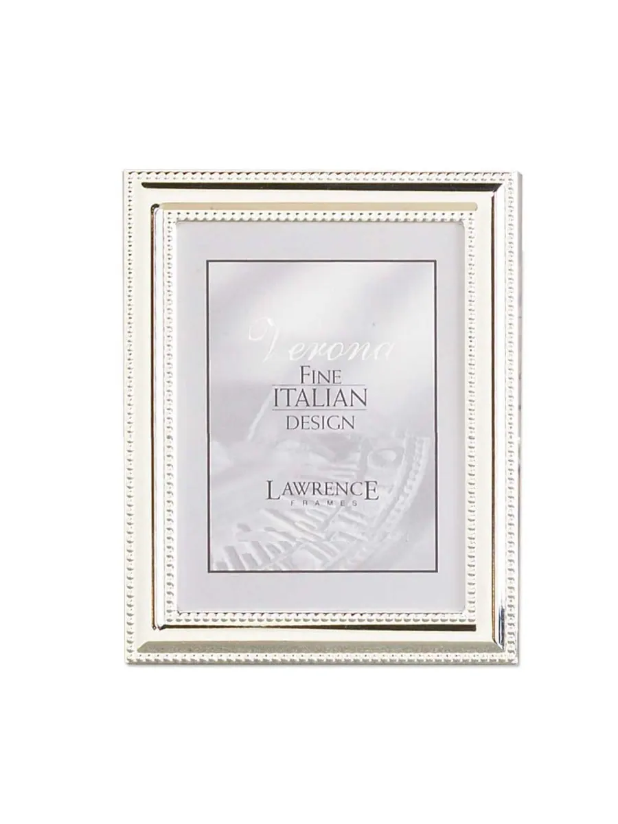 Металлическая фоторамка с серебряным покрытием и изящной окантовкой - 4 x 5 дюймов Lawrence Frames