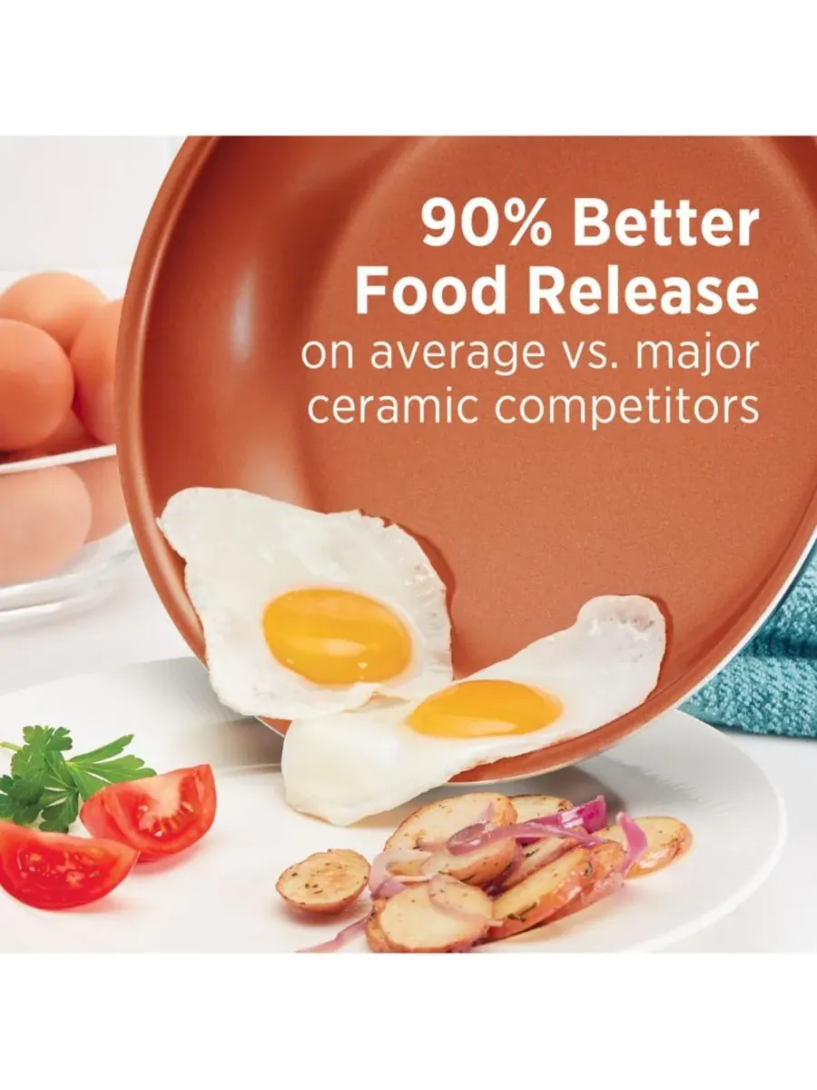 Сотейник Glide Copper Ceramic объемом 4 л с крышкой Farberware — изображение 5 из 6, черный