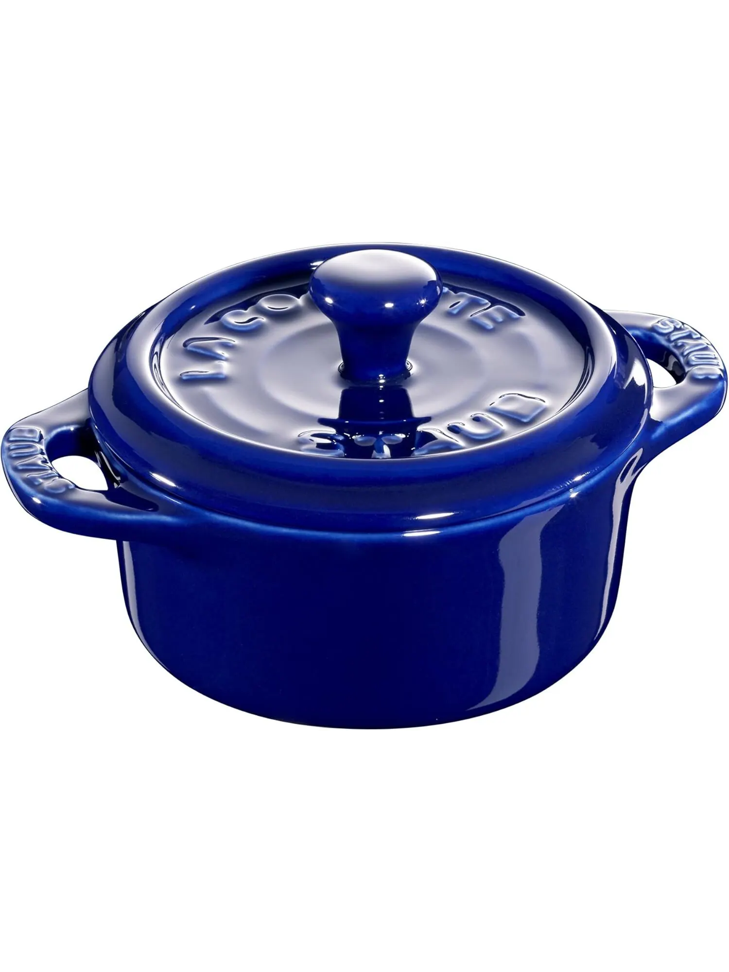 Набор кокотниц Staub Mini Round Ceramic, 3 предмета, 10 см, 0.25 л — изображение 2 из 6, синий