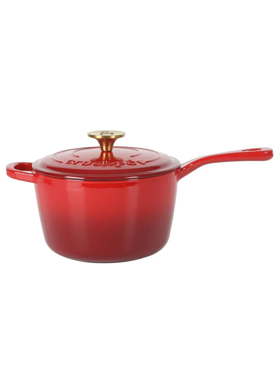 Crock-Pot Эмалированная чугунная кастрюля объемом 3 кварты с крышкой - градиентный красный — изображение 2 из 10