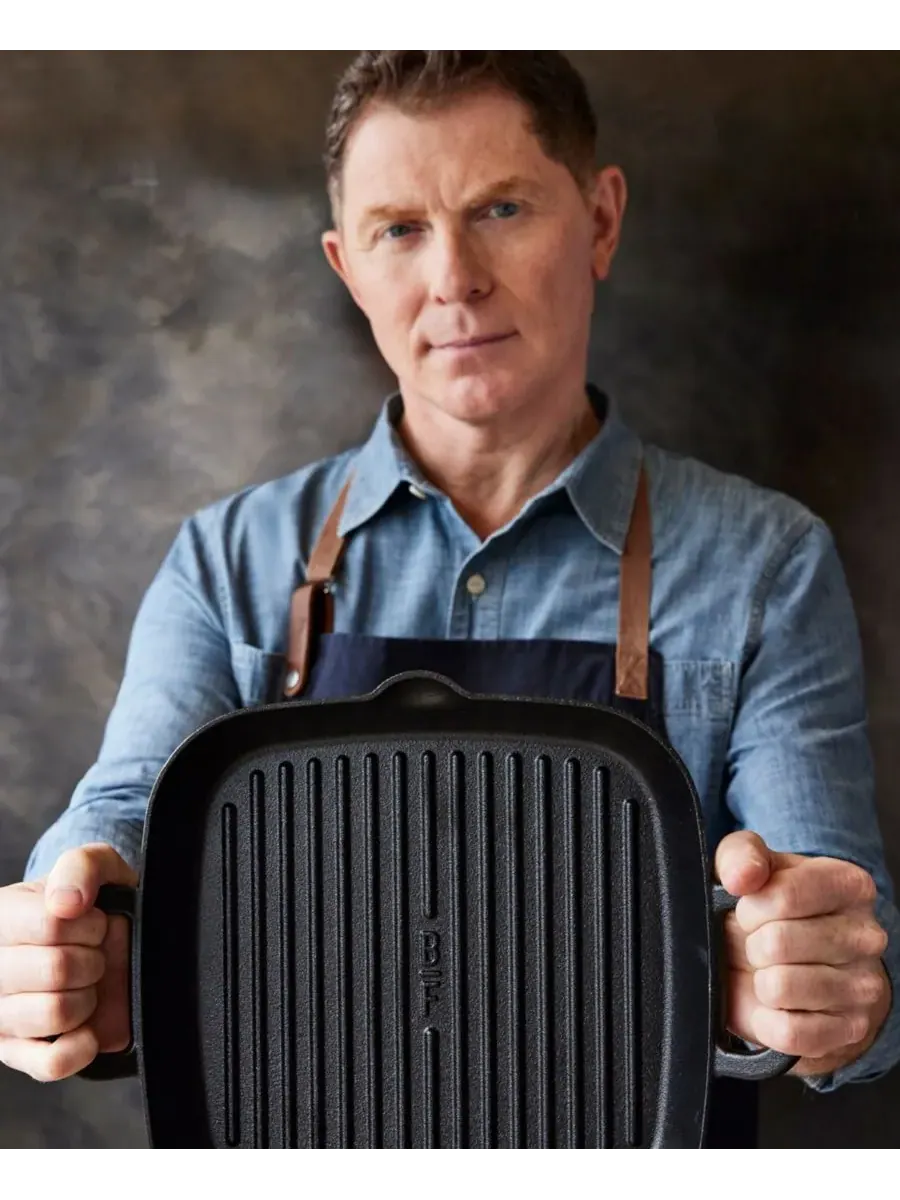 Сковорода-гриль чугунная GreenPan X Bobby Flay Cast Iron, 28 см — изображение 3 из 10, черный