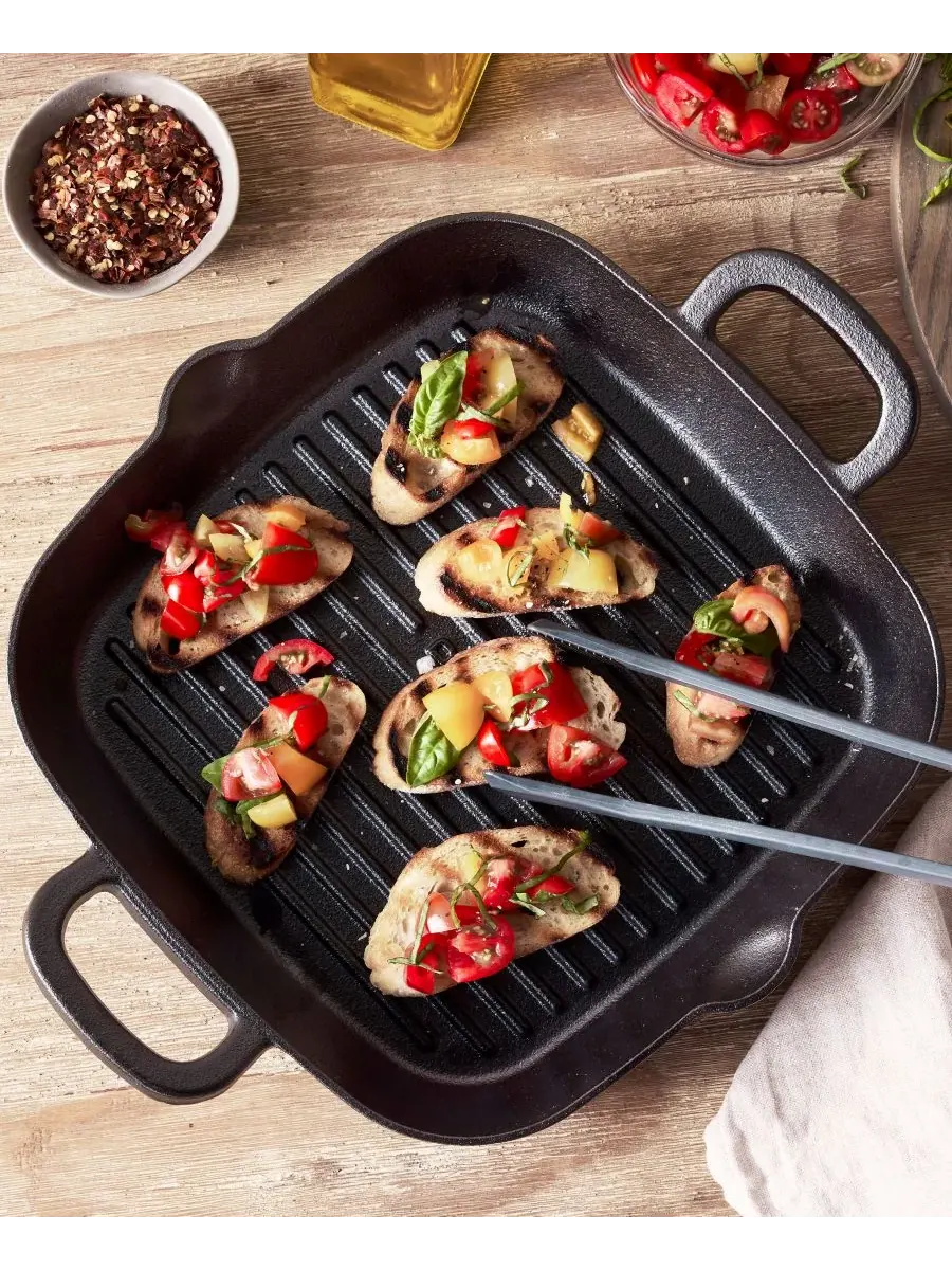 Сковорода-гриль чугунная GreenPan X Bobby Flay Cast Iron, 28 см — изображение 4 из 10, черный