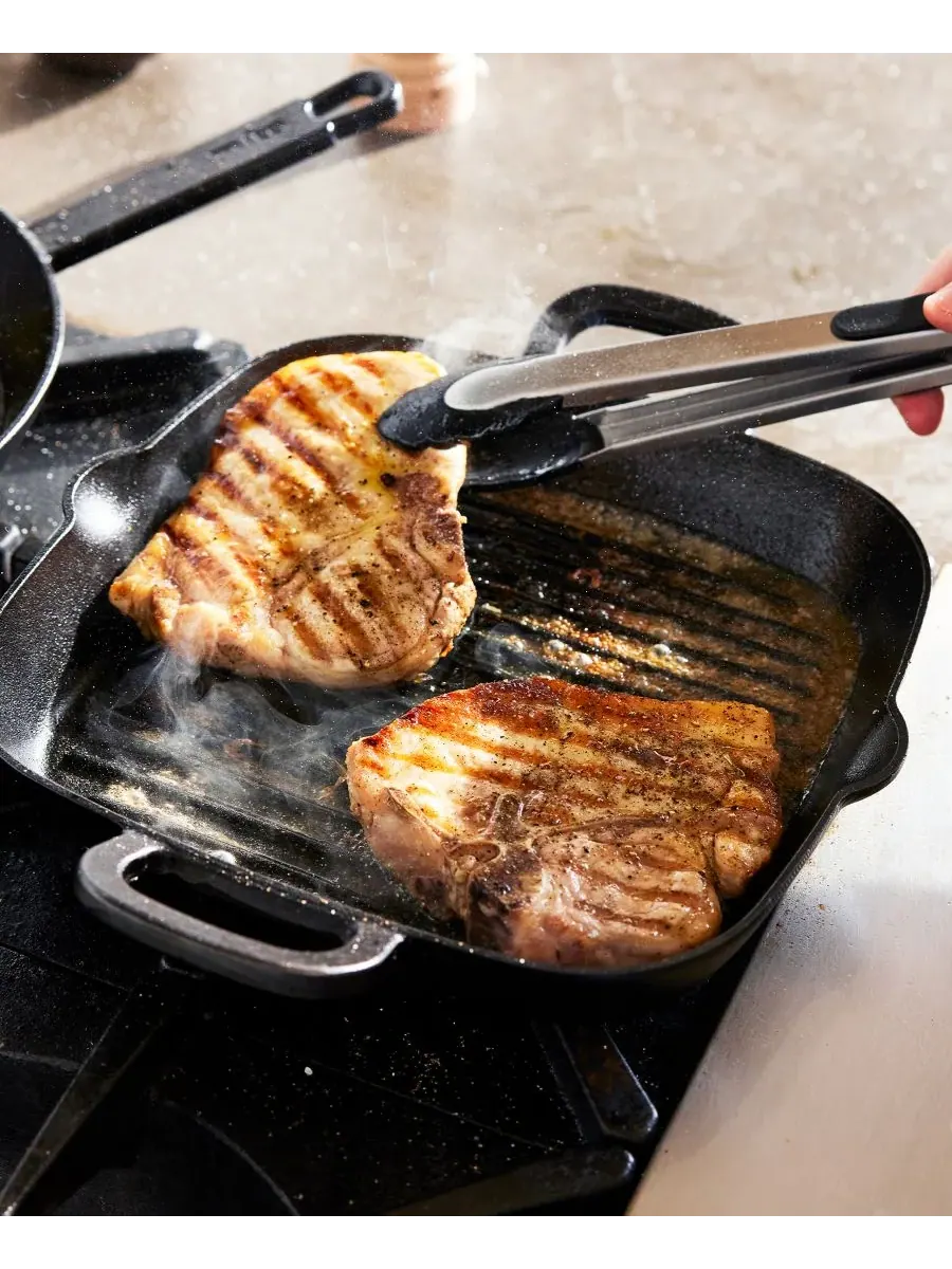 Сковорода-гриль чугунная GreenPan X Bobby Flay Cast Iron, 28 см — изображение 7 из 10, черный