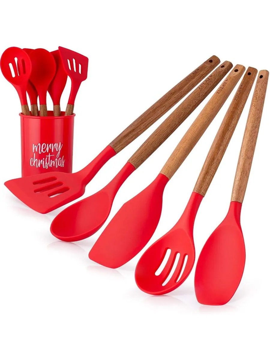 Рождественская силиконовая лопатка с держателем для столовых приборов Zulay Kitchen
