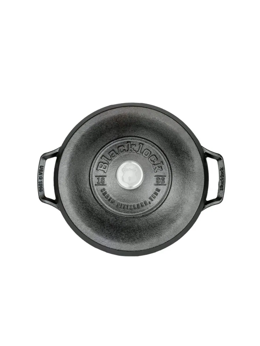 Кастрюля-жаровня Blacklock Triple Seasoned объемом 5,5 кварты Lodge Cast Iron — изображение 2 из 3, черный