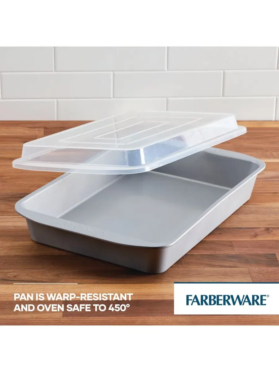 Форма для выпечки прямоугольная с крышкой, 33x23 см, GoldenBake Farberware — изображение 7 из 10, серый