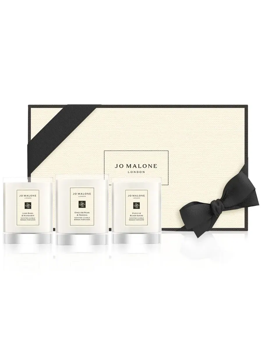 Набор из 3 путешественных свечей Lime Basil & Mandarin, English Pear & Freesia, Peony & Blush Suede — мульти