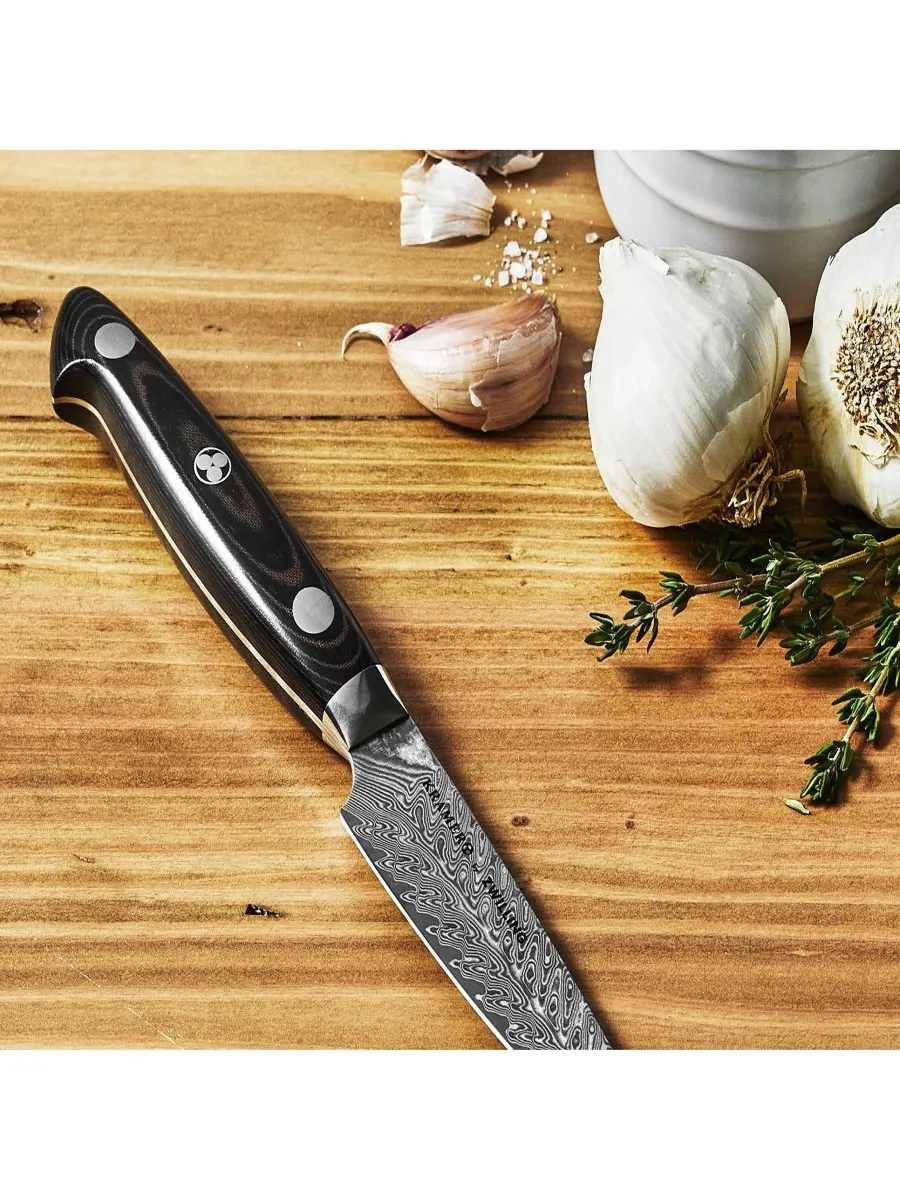 Универсальный нож Kramer от JA Henckels Euroline Damascus Collection, длина 4,5 дюйма ZWILLING — изображение 2 из 3, черный