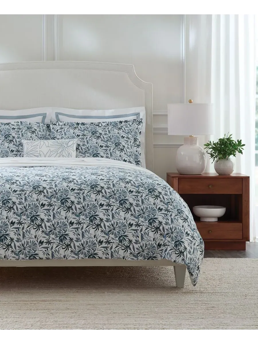 Пододеяльник Olivia Floral, размер Full/Queen Sferra — изображение 5 из 7, голубой