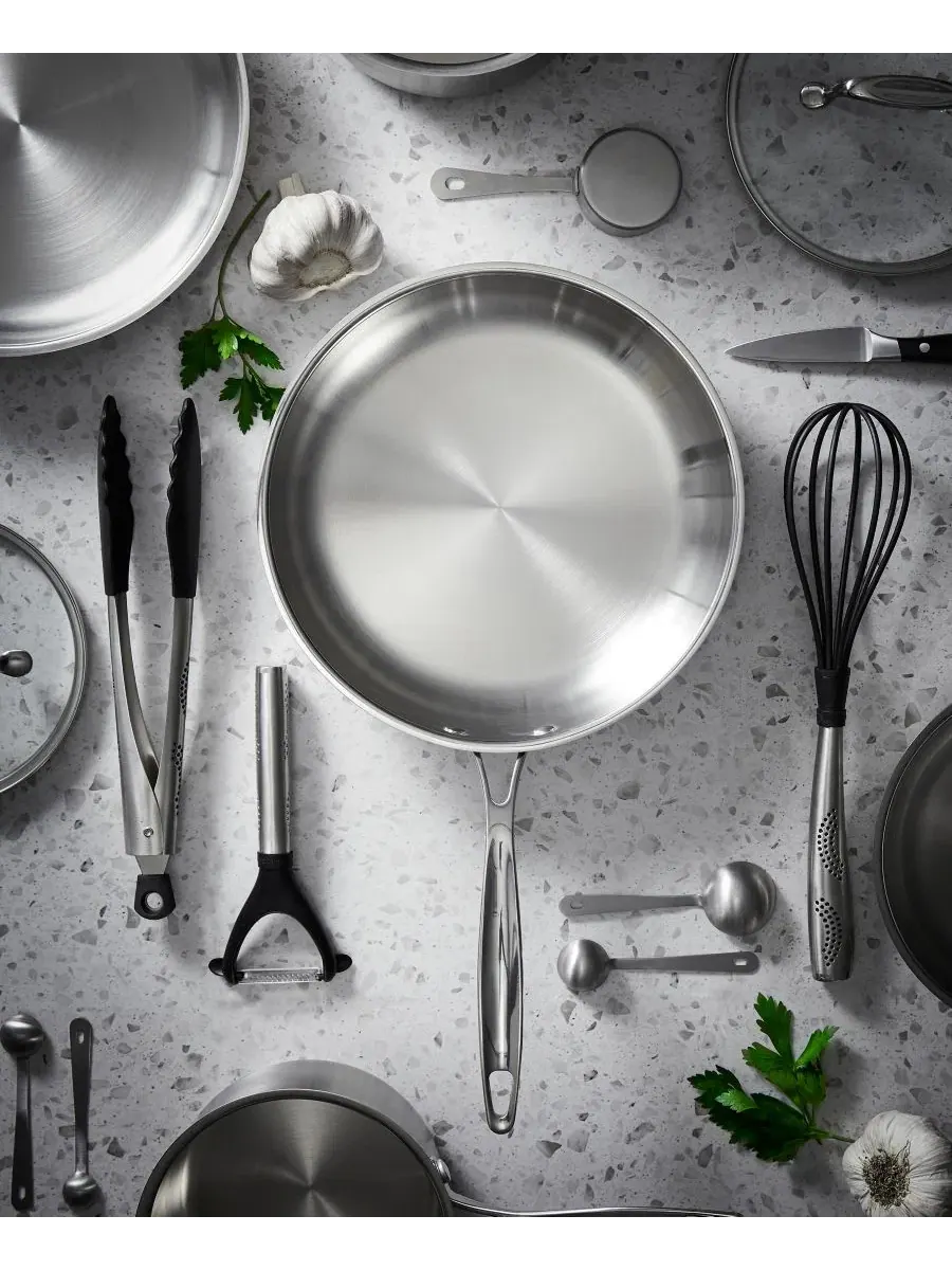 Сковорода ICONIX из нержавеющей стали, 25 см Cuisine::Pro — изображение 2 из 2, серебряный